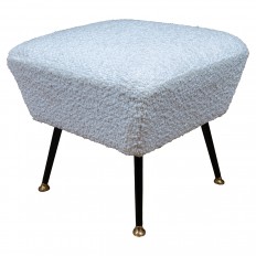 Stylized petite upholstered stool 
